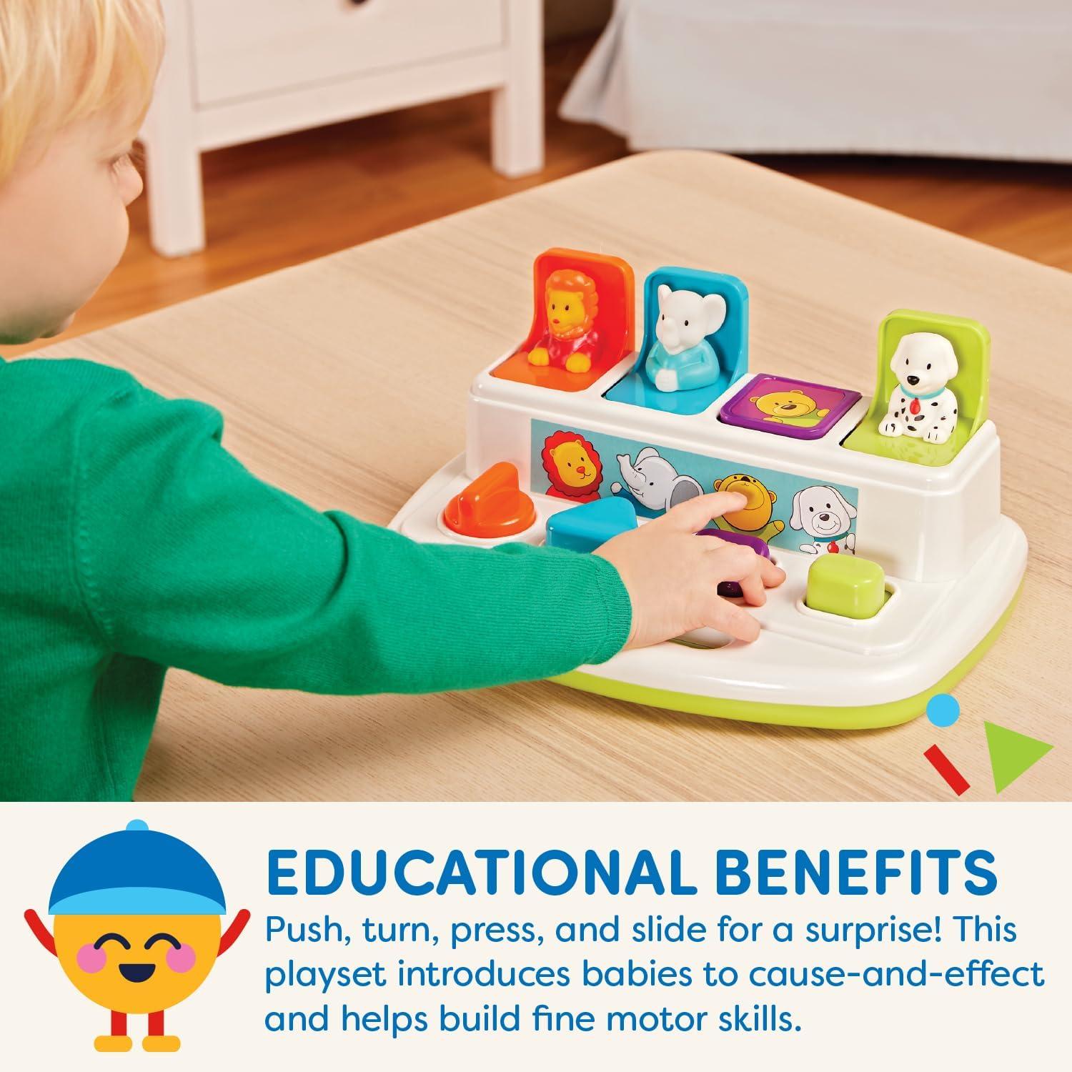 image:imageBattat  CauseandEffect Toy  Developmental Toy with Buttons amp Colors  Color Sorting Animal Toys  for Kids Toddlers Babies  18 Months  PopUp PalsPopup Pals