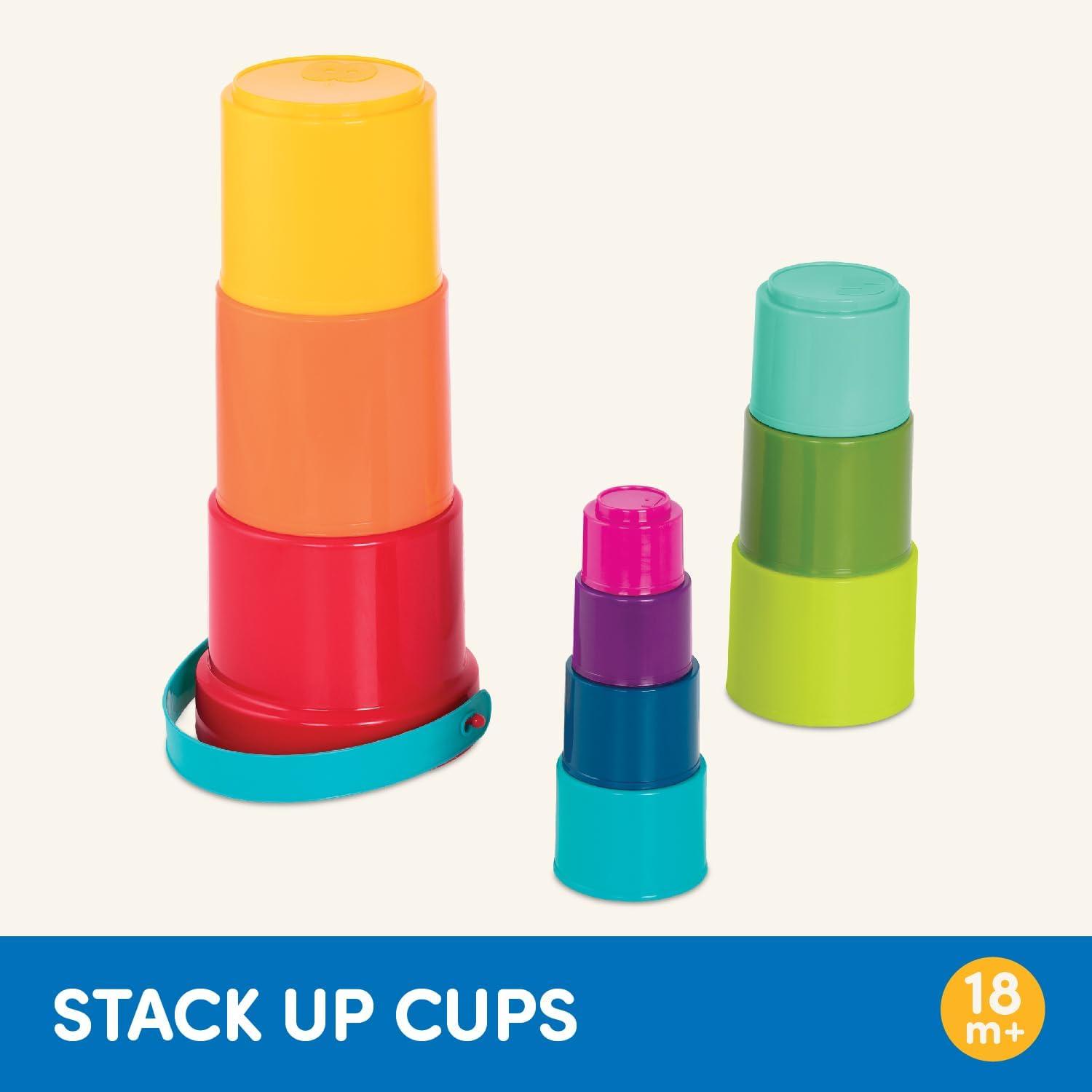 image:imageBattat  CauseandEffect Toy  Developmental Toy with Buttons amp Colors  Color Sorting Animal Toys  for Kids Toddlers Babies  18 Months  PopUp PalsStack up Cups