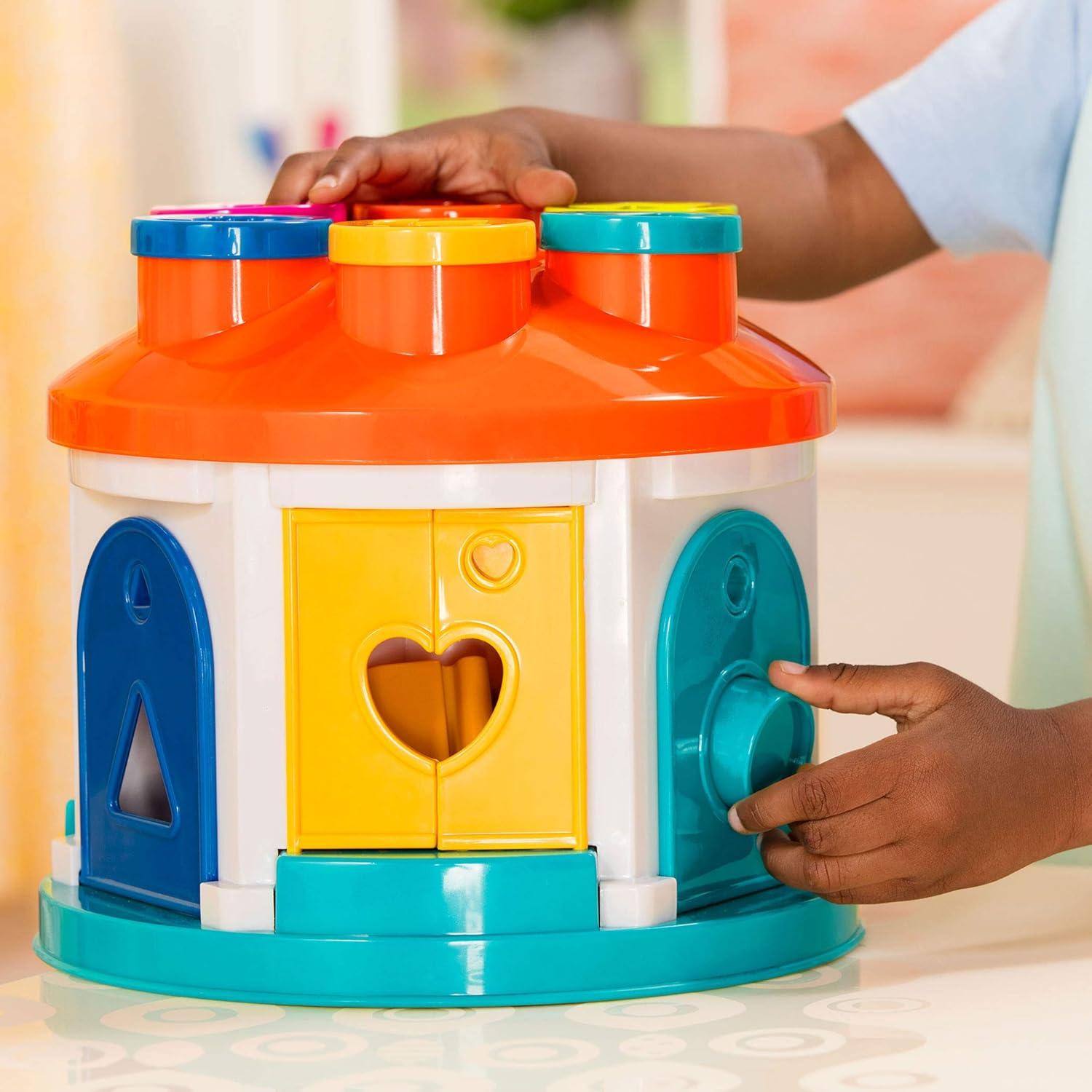 image:imageBattat  Shape amp Color Sorting Toy  Developmental Toy  Pattern Matching Game  Color  Coded Keys  2 Years  Shape Sorter House
