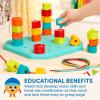 image:imageBattat  Nesting Sorter Set  19 Pieces Stacking Bucket Sort Set  10 Cups amp 8 Shapes  Educational amp Dexterity Toys  18 Months  Sort amp StackPeg Board