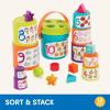 image:imageBattat  Nesting Sorter Set  19 Pieces Stacking Bucket Sort Set  10 Cups amp 8 Shapes  Educational amp Dexterity Toys  18 Months  Sort amp StackSorting Buckets
