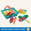 image:imageBattat  Play Food for Toddlers with Farmers Market Basket and Chopping Board Toy Food for Kids Kitchen and Pretend Play for 3 Years 37 PiecesMulticolor