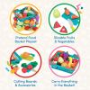 image:imageBattat  Play Food for Toddlers with Farmers Market Basket and Chopping Board Toy Food for Kids Kitchen and Pretend Play for 3 Years 37 PiecesMulticolor