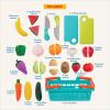 image:imageBattat  Play Food for Toddlers with Farmers Market Basket and Chopping Board Toy Food for Kids Kitchen and Pretend Play for 3 Years 37 PiecesMulticolor