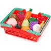 image:imageBattat  Play Food for Toddlers with Farmers Market Basket and Chopping Board Toy Food for Kids Kitchen and Pretend Play for 3 Years 37 PiecesRed