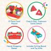 image:imageBattat  Play Food for Toddlers with Farmers Market Basket and Chopping Board Toy Food for Kids Kitchen and Pretend Play for 3 Years 37 PiecesRed