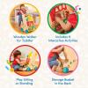 image:imageBattat  Wooden ABC Block Wagon  26 Upper amp Lower Case Alphabet amp 4 Numbers Blocks 30 Pieces 1Inch  Stacking amp Educational Toy for Toddlers 10 MonthsActivity Walker