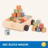 image:imageBattat  Wooden ABC Block Wagon  26 Upper amp Lower Case Alphabet amp 4 Numbers Blocks 30 Pieces 1Inch  Stacking amp Educational Toy for Toddlers 10 MonthsBlocks Wagon
