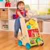 image:imageBattat  Wooden ABC Block Wagon  26 Upper amp Lower Case Alphabet amp 4 Numbers Blocks 30 Pieces 1Inch  Stacking amp Educational Toy for Toddlers 10 MonthsActivity Walker