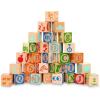 image:imageBattat  Wooden ABC Block Wagon  26 Upper amp Lower Case Alphabet amp 4 Numbers Blocks 30 Pieces 1Inch  Stacking amp Educational Toy for Toddlers 10 MonthsBlocks Wagon