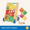 image:imageBattat  Wooden ABC Block Wagon  26 Upper amp Lower Case Alphabet amp 4 Numbers Blocks 30 Pieces 1Inch  Stacking amp Educational Toy for Toddlers 10 MonthsActivity Walker