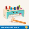 image:imageBattat  Wooden Hammer Toy for Kids Toddlers  Pounding Bench with Pegs and Mallet  Colorful Developmental Toy  1 Year   Pound amp Count BenchWooden Pounding Pegs