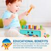 image:imageBattat  Wooden Hammer Toy for Kids Toddlers  Pounding Bench with Pegs and Mallet  Colorful Developmental Toy  1 Year   Pound amp Count BenchWooden Pounding Pegs