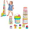 image:imageBattat  Nesting Sorter Set  19 Pieces Stacking Bucket Sort Set  10 Cups amp 8 Shapes  Educational amp Dexterity Toys  18 Months  Sort amp StackSorting Buckets