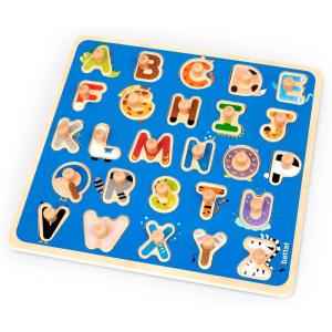 image:imageBattat  Wooden ABC Peg Puzzle for Toddlers  Educational Shape Sorter with Colorful Critters  Early Learning Fine Motor Skills Toys for 2 Year OldsAlphabets