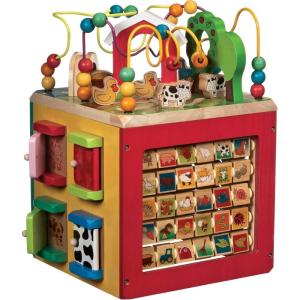 image:imageBattat  Wooden Activity Cube  City  Themed Activity Center  Educational Toys  Wooden Toys for Toddlers and Kids  1 Year Standard
