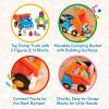 image:imageBattat  Building Blocks  47 Pieces Brick Set  Colorful amp Chunky Bricks  Unique Wheel Bricks  12 Months  Locbloc Red Builders WagonBlocks  80 Pcs