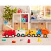 image:imageBattat  Building Blocks  47 Pieces Brick Set  Colorful amp Chunky Bricks  Unique Wheel Bricks  12 Months  Locbloc Red Builders WagonDump Truck