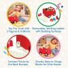 image:imageBattat  Building Blocks  47 Pieces Brick Set  Colorful amp Chunky Bricks  Unique Wheel Bricks  12 Months  Locbloc Red Builders WagonFire Truck