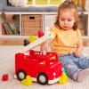 image:imageBattat  Building Blocks  47 Pieces Brick Set  Colorful amp Chunky Bricks  Unique Wheel Bricks  12 Months  Locbloc Red Builders WagonFire Truck