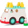 image:imageBattat  Building Blocks  47 Pieces Brick Set  Colorful amp Chunky Bricks  Unique Wheel Bricks  12 Months  Locbloc Red Builders WagonRescue Truck