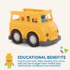 image:imageBattat  Building Blocks  47 Pieces Brick Set  Colorful amp Chunky Bricks  Unique Wheel Bricks  12 Months  Locbloc Red Builders WagonSchool Bus