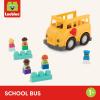 image:imageBattat  Building Blocks  47 Pieces Brick Set  Colorful amp Chunky Bricks  Unique Wheel Bricks  12 Months  Locbloc Red Builders WagonSchool Bus
