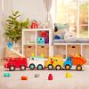 image:imageBattat  Building Blocks  47 Pieces Brick Set  Colorful amp Chunky Bricks  Unique Wheel Bricks  12 Months  Locbloc Red Builders WagonSchool Bus