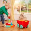 image:imageBattat  Building Blocks  47 Pieces Brick Set  Colorful amp Chunky Bricks  Unique Wheel Bricks  12 Months  Locbloc Red Builders WagonWagon  Blocks  47 Pcs