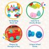 image:imageBattat  Building Blocks  47 Pieces Brick Set  Colorful amp Chunky Bricks  Unique Wheel Bricks  12 Months  Locbloc Red Builders WagonWagon  Blocks  47 Pcs