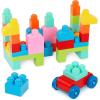 image:imageBattat  Building Blocks  47 Pieces Brick Set  Colorful amp Chunky Bricks  Unique Wheel Bricks  12 Months  Locbloc Red Builders WagonWagon  Blocks  47 Pcs