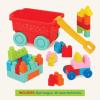 image:imageBattat  Building Blocks  47 Pieces Brick Set  Colorful amp Chunky Bricks  Unique Wheel Bricks  12 Months  Locbloc Red Builders WagonWagon  Blocks  47 Pcs
