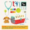 image:imageBattat  Mini Vet Playset 11 Pieces  Plush Dog amp Carrier  Stickers amp Checklist  Toy Stethoscope amp Bone  2 Years  Puppy Care Vet Kit