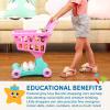 image:imageBattat  Play Circle  Shopping Cart  Toy Food  Play Kitchen for Toddlers  Pretend Play  Shopping Day Grocery Cart  2 YearsShopping Cart Pink