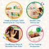 image:imageBattat  Play Kitchen amp Market  Toddler  Friendly Size  Chalkboard Menu amp Oven Dials  25 Toy Cooking Accessories  2 Years  Two n One Cookin FunPlay Kitchen