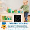 image:imageBattat  Play Kitchen amp Market  Toddler  Friendly Size  Chalkboard Menu amp Oven Dials  25 Toy Cooking Accessories  2 Years  Two n One Cookin FunPlay Kitchen