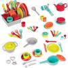 image:imageBattat  Play Kitchen amp Market  Toddler  Friendly Size  Chalkboard Menu amp Oven Dials  25 Toy Cooking Accessories  2 Years  Two n One Cookin FunKitchen Set  71 Pcs