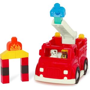 image:imageBattat  Building Blocks  47 Pieces Brick Set  Colorful amp Chunky Bricks  Unique Wheel Bricks  12 Months  Locbloc Red Builders WagonFire Truck