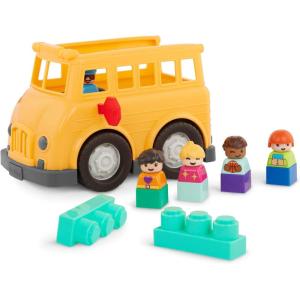 image:imageBattat  Building Blocks  47 Pieces Brick Set  Colorful amp Chunky Bricks  Unique Wheel Bricks  12 Months  Locbloc Red Builders WagonSchool Bus