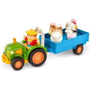 image:imageBattat  Farm Toys for Toddlers Kids  Lights amp Sounds Toy Tractor  7 Pieces Pretend Play Set  Tractor Trailer Animals  18 Months