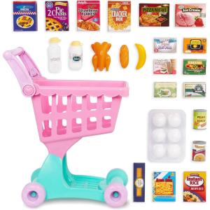 image:imageBattat  Play Circle  Shopping Cart  Toy Food  Play Kitchen for Toddlers  Pretend Play  Shopping Day Grocery Cart  2 YearsShopping Cart Pink
