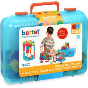 image:imageBattat  Bristle Blocks  STEM Interlocking Building Blocks  85 Pieces Playset  Reusable Carry Case  Developmental Toys for Toddlers amp Kids  Safari Adventure Carrying Case  2 Years113Piece Blue