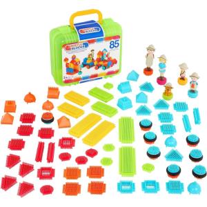 image:imageBattat  Bristle Blocks  STEM Interlocking Building Blocks  85 Pieces Playset  Reusable Carry Case  Developmental Toys for Toddlers amp Kids  Safari Adventure Carrying Case  2 Years85Pc Safari Adventure