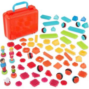 image:imageBattat  Bristle Blocks  STEM Interlocking Building Blocks  85 Pieces Playset  Reusable Storage Bin  Developmental Toys for Toddlers amp Kids  2 Years85Piece