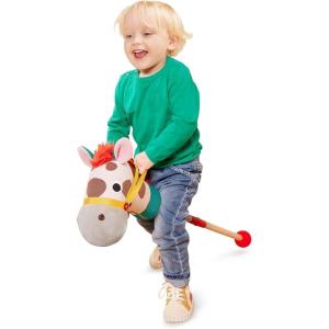 image:imageBattat  Classic Hobby Horse  Plush Stick Horse  Wooden Pole amp Sensory Textures  Realistic Sounds  2 Years  Pony PalHobby Horse