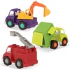 image:imageBattat  Wonder Wheels  3 Pieces Toy Truck Set  Dump Tow Cement Toy Construction Vehicles  Recyclable Materials  1 Year  YellowFire  Recycling  Excavator Trucks