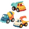 image:imageBattat  Wonder Wheels  3 Pieces Toy Truck Set  Dump Tow Cement Toy Construction Vehicles  Recyclable Materials  1 Year  YellowDump  Tow  Cement Trucks