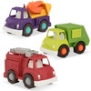 image:imageBattat  Wonder Wheels  3 Pieces Toy Truck Set  Dump Tow Cement Toy Construction Vehicles  Recyclable Materials  1 Year  YellowFire  Recycling  Excavator Trucks