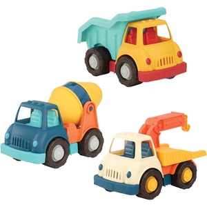image:imageBattat  Wonder Wheels  3 Pieces Toy Truck Set  Dump Tow Cement Toy Construction Vehicles  Recyclable Materials  1 Year  YellowDump  Tow  Cement Trucks