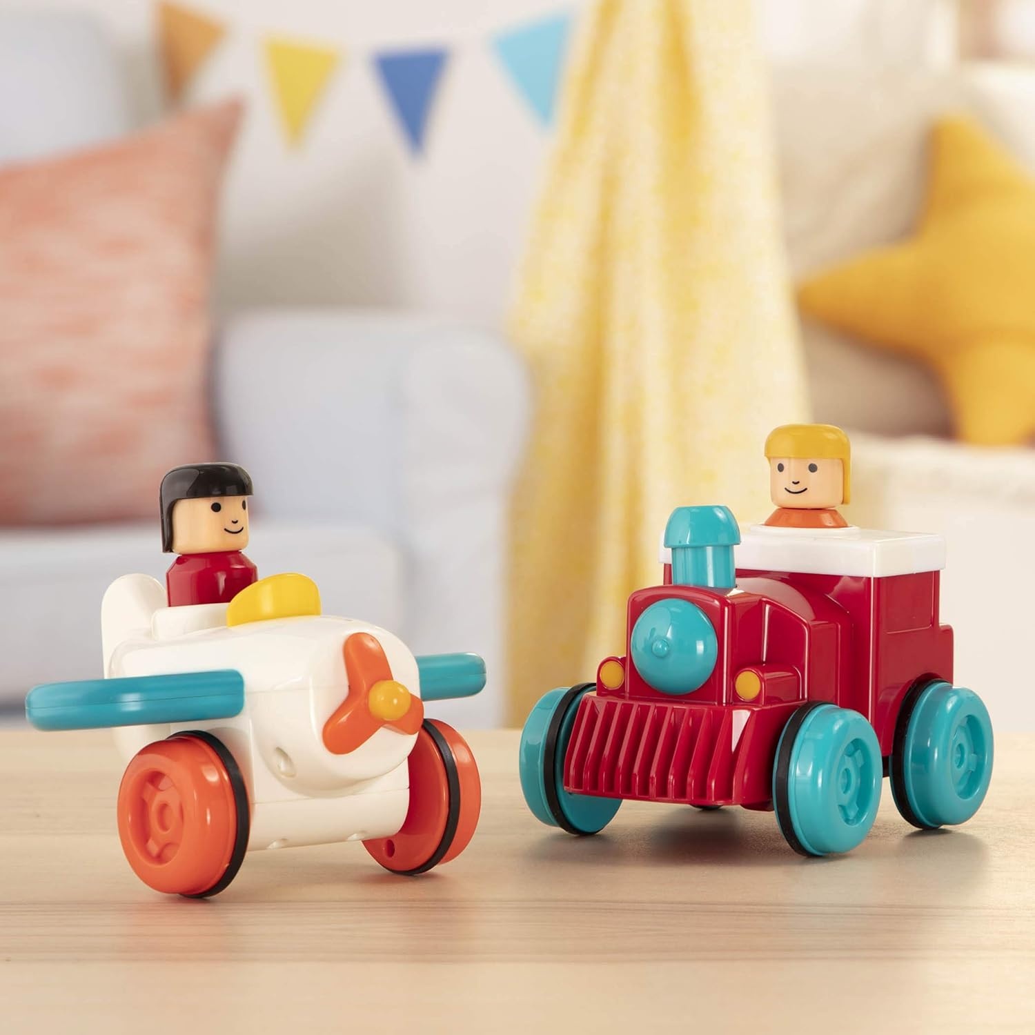 image:imageBattat  Car amp Color Sorting Playset  Cause  and  Effect Toy  Push amp Go Cars  Color  Coded Matching  2 Years  3  Car Garage RedPump  Go
